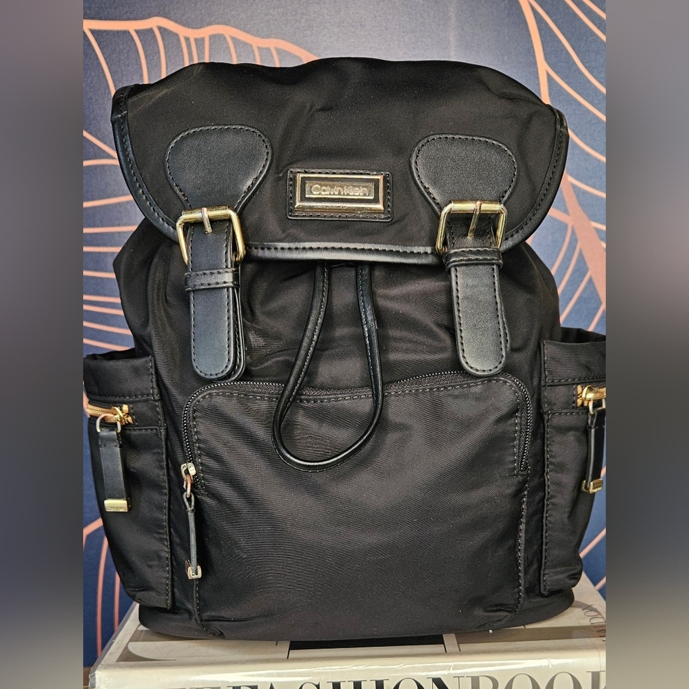 CALVIN KLEIN RAINEY BLACK NYLON BACKPACK